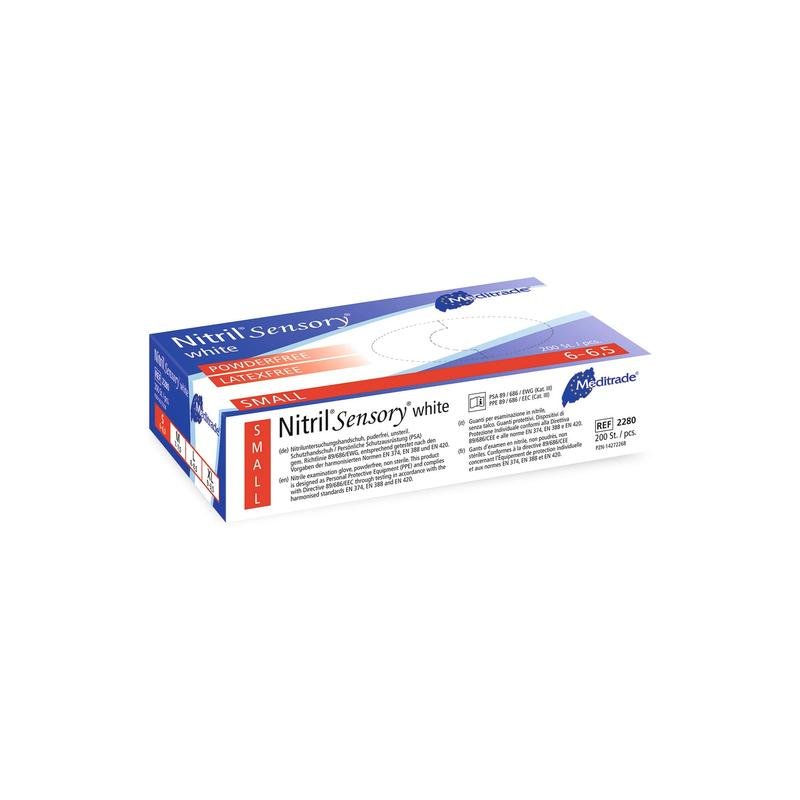 Meditrade Nitrile Sensory valkoinen