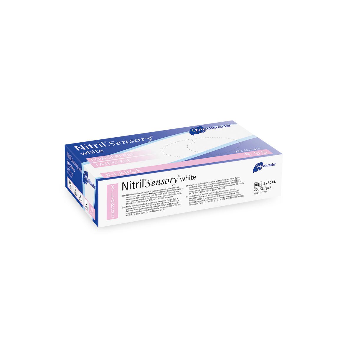 Meditrade Nitrile Sensory valkoinen