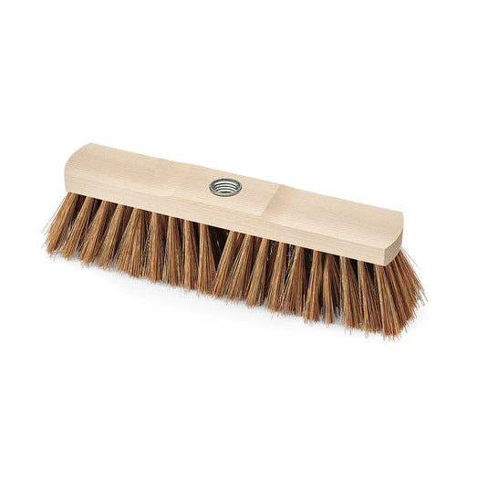 Nölle Profi Brushin 30 cm:n teollisuusluuta, poly-kookos, jossa on varren kierre, valmistajalta Nölle Profi Brush Bürsten- & Pinseltechnik e.K., on varustettu jäykillä ruskeilla harjaksilla ja keskellä olevalla kierrereiällä varren kiinnittämistä varten; kuvassa valkoisella taustalla.