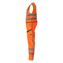 Yhdistelmähousut reisitaskuilla, joustavat yhdistelmähousut, hi-vis oranssi