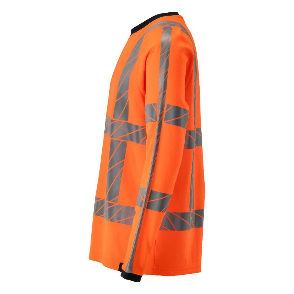 T-paita, pitkähihainen, moderni t-paita, hi-vis oranssi