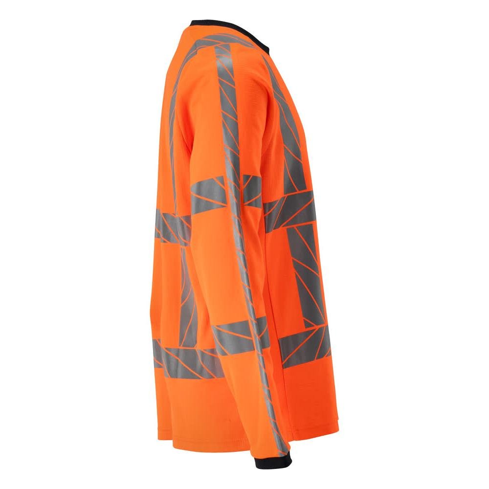 T-paita, pitkähihainen, moderni t-paita, hi-vis oranssi