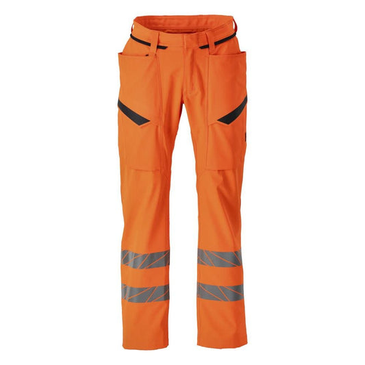 Housut reisitaskuilla, joustavat housut, hi-vis oranssi