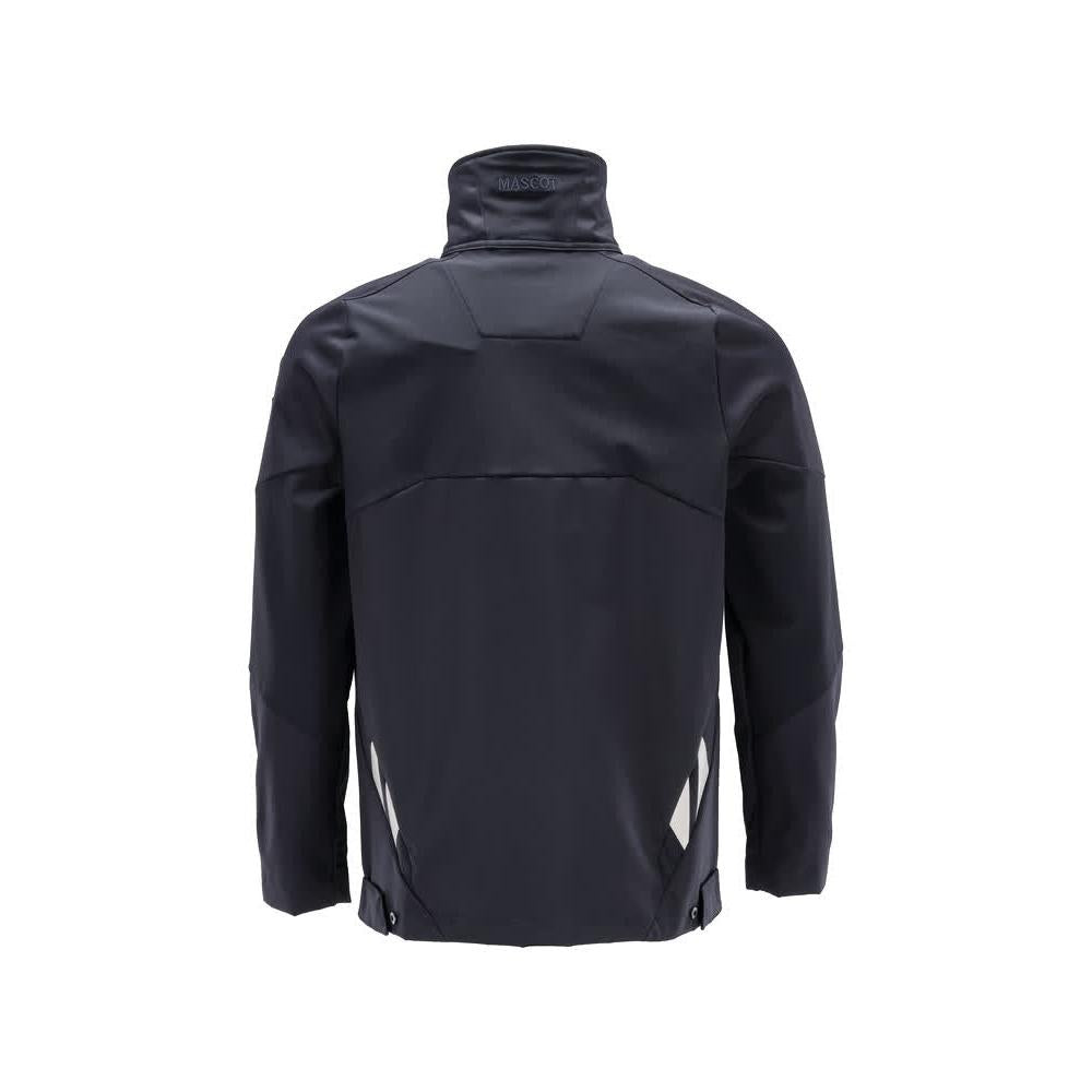 Takki, joustava, vetoketjullinen metallityötakki, musta-sininen