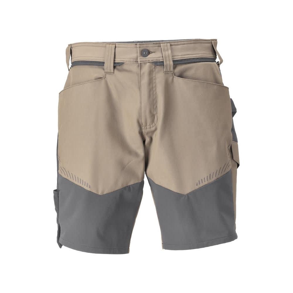 Shortsit, kevyet shortsit, tumma hiekkabeige/antrasiitinharmaa
