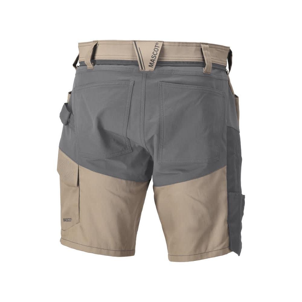 Shortsit, kevyet shortsit, tumma hiekkabeige/antrasiitinharmaa