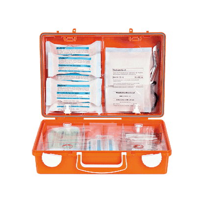 Erste-Hilfe-Koffer SN-CD orange mit Füllung Standard DIN 13157