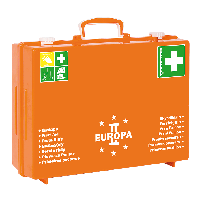 Erste Hilfe Koffer EUROPA II Orange gefüllt