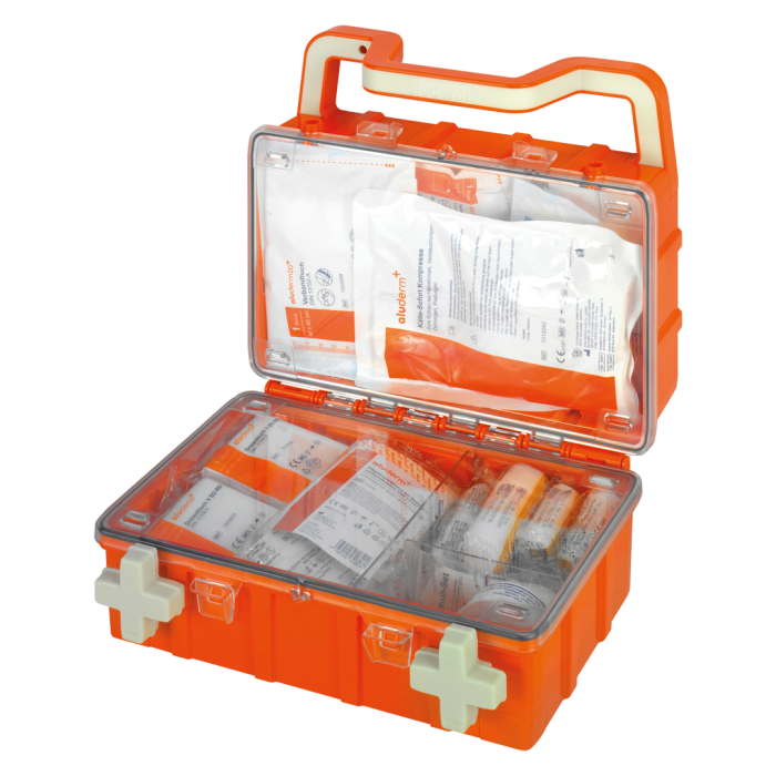 Ensiapulaukku oranssi DYNAMIC-GLOW S standardi DIN 13157 | Matkalaukku (1 kpl)