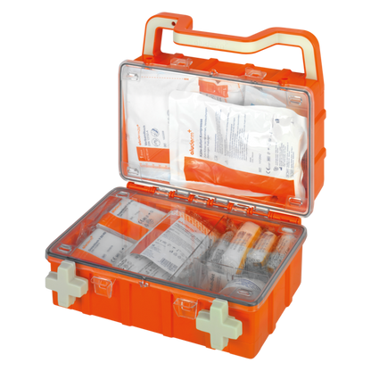 Ensiapulaukku oranssi DYNAMIC-GLOW S standardi DIN 13157 | Matkalaukku (1 kpl)