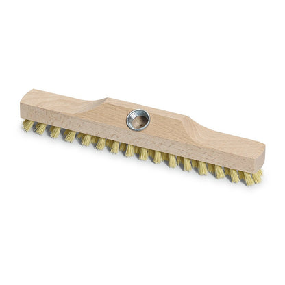 Nölle Profi Brush Wischer Fibre -varaosa 29 cm Nölle Profi Brush Bürsten- & Pinseltechnik e.K.:lta on varustettu jäykillä harjaksilla ja keskellä olevalla reiällä varren kiinnitystä varten, ihanteellinen ammattimaiseen puhdistukseen, kuvattu valkoisella taustalla.