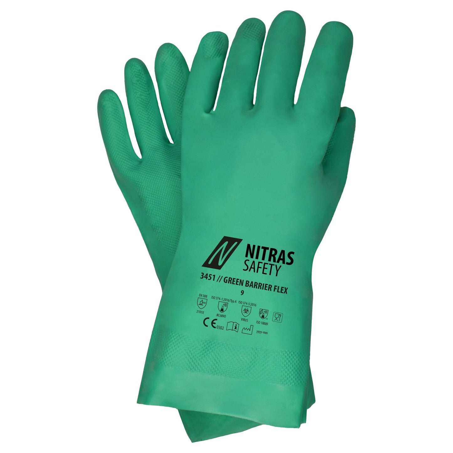 NITRAS GREEN BARRIER FLEX, kemikaalisuojakäsineet, vihreä