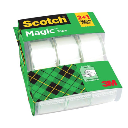 Scotch® Magic™ Näkymätön teippi 3M Deutschland GmbH:lta: Setti sisältää 2 rullaa (19 mm x 7,5 m) plus 1 käsinauhan ILMAISEKSI - täydellinen toimistoon ja jokaiseen käsinauhaan.