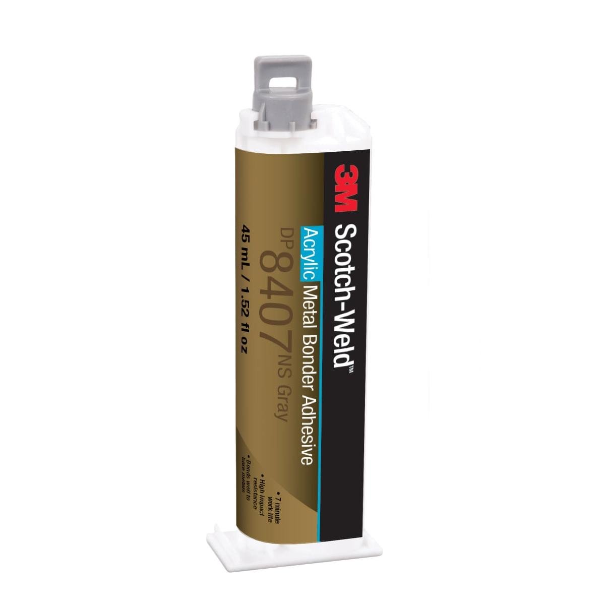 3M™ Scotch-Weld™ 2-komponenttinen akryylipohjainen rakennusliima DP8407NS, harmaa, 45 ml | Pakkaus (1 kpl)