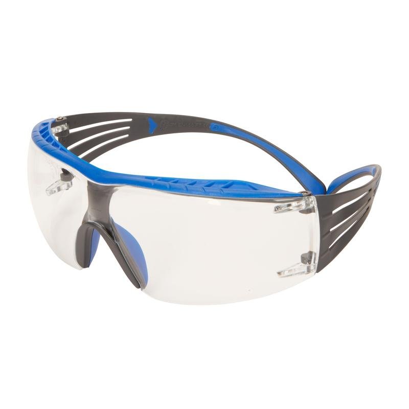 3M™ SecureFit™ 400X suojalasit, siniset/harmaat temppelit, Scotchgard™ huurtumista ja naarmuuntumista estävä pinnoite (K&N), kirkas linssi, SF401XSGAF-BLU-EU, 20 per pakkaus | Pakkaus (1 kpl)