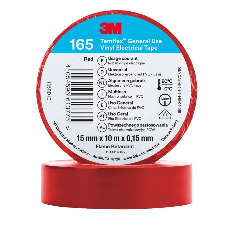 3M™ Temflex™ vinyyli sähköteippi 165 punainen