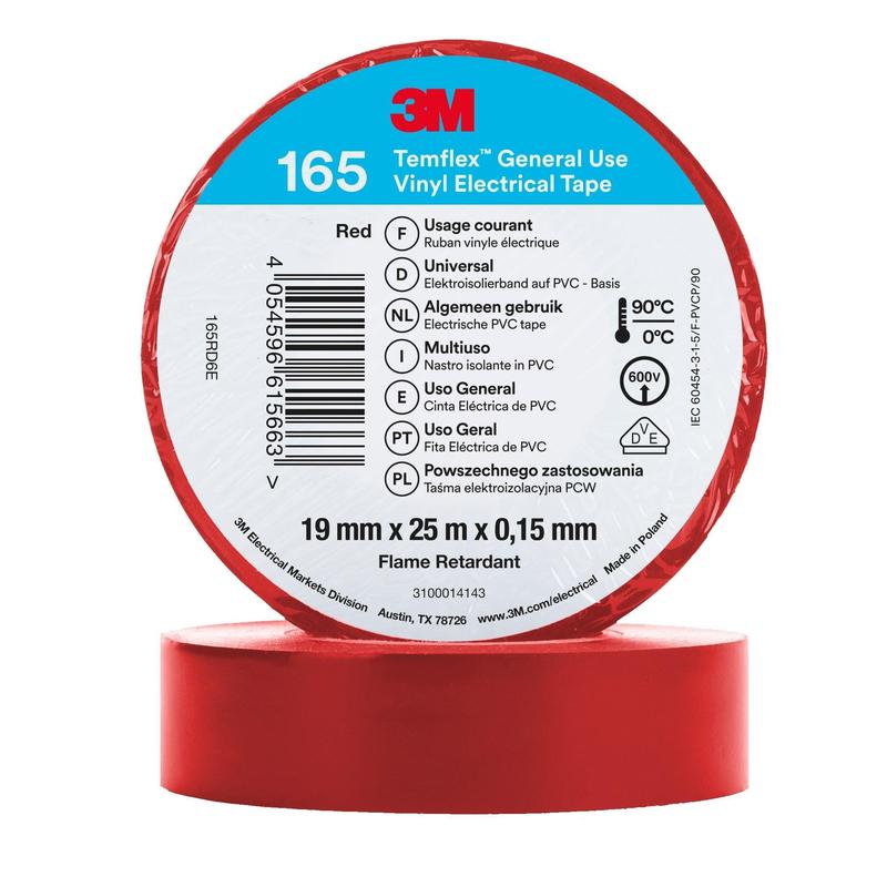 3M™ Temflex™ vinyyli sähköteippi 165 punainen