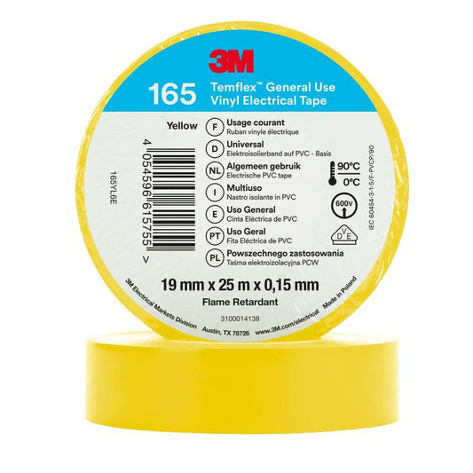 3M™ Temflex™ Vinyyli Sähköteippi 165 Keltainen