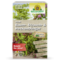 Azet Baum-, Strauch- & HeckenDünger (1kg) von Neudorff Shop, mit Abbildungen von grün- und rotblättrigen Gehölzen und übersichtlicher Produktinformation auf der Vorderseite - perfekt für Gartenfreunde.