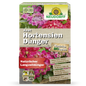 Eine 1 kg Kiste Azet HortensienDünger aus dem Neudorff Shop - ein natürlicher Dünger für Gartenhortensien. Die Verpackung zeigt bunte Hortensienblütenkugeln und Produktdetails in deutscher Sprache.