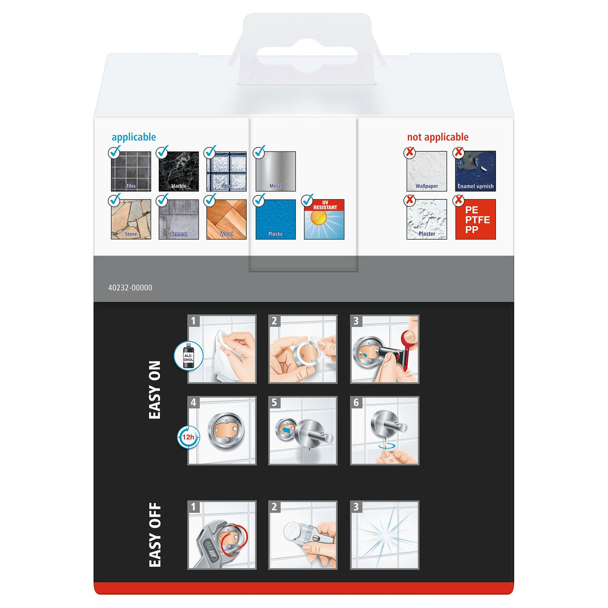 tesa EKKRO Toilettenpapierhalter, verchromt, inkl. Klebelösung, ohne Deckel
