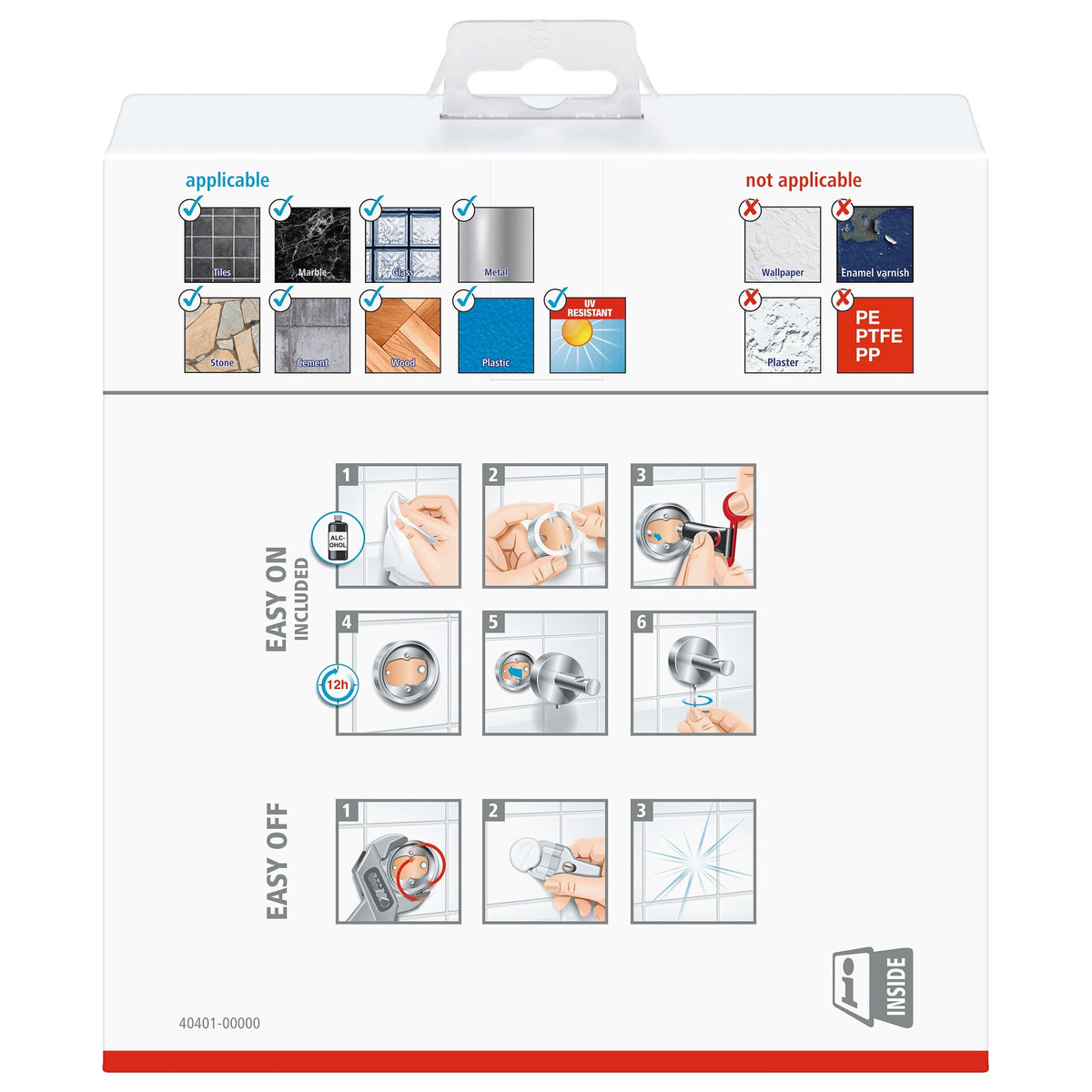 tesa DELUXXE Toilettenpapierhalter mit Ablage, inkl. Klebelösung