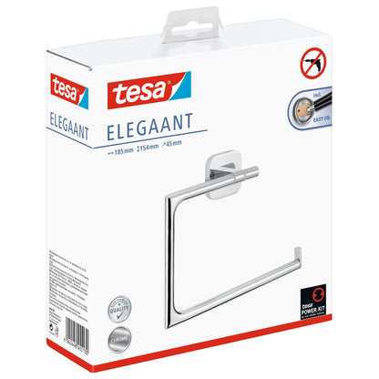 tesa ELEGAANT Handtuchring, Metall, verchromt, inkl. Klebelösung