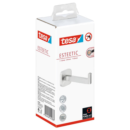 tesa Esteetic Ersatzrollenhalter, Edelstahloptik, Klebelösung