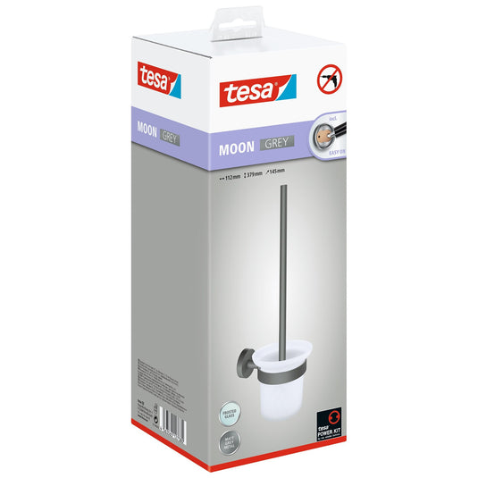 tesa MOON GREY WC-harjanpidin, mattaharmaa, kiinnitysratkaisu mukana
