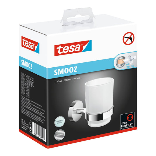 tesa SMOOZ -juomapulloteline, itseliimautuva, kromattu metalli