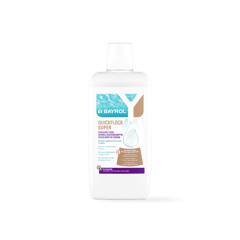 BAYROL Quickflock Super 1 L Laimennusaine sameuden nopeaan poistamiseen | Pullo (1 l) 