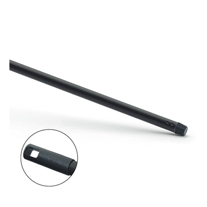 Musta Nölle Profi Brush -metallitanko, muovipinnoitettu kierreliitännällä Nölle Profi Brush Bürsten- & Pinseltechnik e.K.:lta; käyttö korostaa kierteellä varustettua metallikärkeä ripustamiseen tarkoitetulla suorakaiteen muotoisella reiällä.