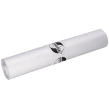 Rulla EMIL DEISS KG (GmbH + Co.) DEISS 49009 roskapusseja, 690x790x0,02 mm läpinäkyvä (50 kappaletta), "UNIVERSAL"-etiketillä, on siististi pakattu ja asetettu yksinkertaiselle vaalealle taustalle.