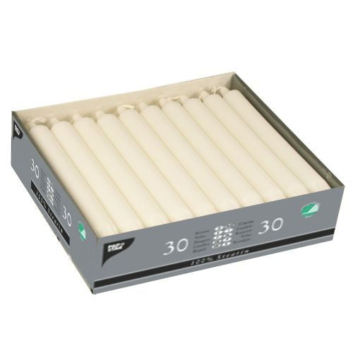 Laatikko PAPSTAR 30 kruunukynttilää Ø 2,2 cm valkoinen PAPSTAR GmbH:lta, 100 % steariinista, varmistaa tasaisen palamisen luotettavalle, puhtaalle palamiselle.