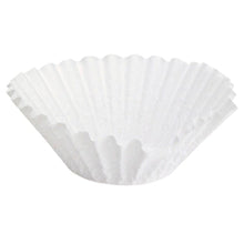 Ein weißer, geriffelter Kaffeefilter Brewmatic 1,8 l Papierkaffeefilter der Duni GmbH (Ø90), aus einer 250er-Packung, wird vor einem einfarbig weißen Hintergrund dargestellt.