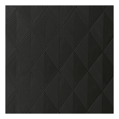 Duni Elegance®-lautasliina Crystal koossa 40 x 40 cm mustana on rakenteellinen pinta kohotetuilla, timantinmuotoisilla osioilla. Jokainen timantti sisältää neljä pienempää kolmiota hienostuneessa geometrisessa designissa, joka on yhtenäinen tummanharmaa tai musta väri Duni GmbH:lta. Pakkauksessa on 40 lautasliinaa.