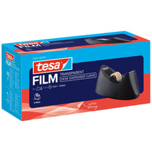 tesa DESK DISPENSER CURVE -pöytärulla, jossa on tesafilm TRANSPARENT -teippiä