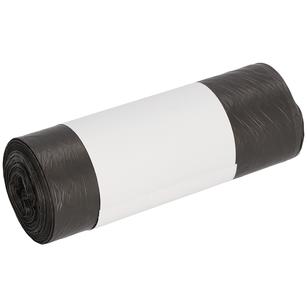 Rulla DEISS-roskapusseja 490x600 mm HDPE 30 l EMIL DEISS KG:ltä (GmbH + Co.), jossa on yksinkertainen valkoinen etiketti keskellä, kuvattuna valkoisella taustalla.