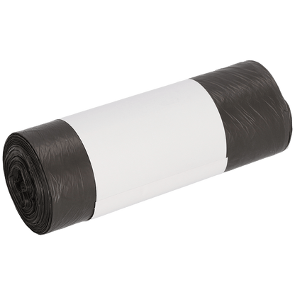 Rulla DEISS-roskapusseja 490x600 mm HDPE 30 l EMIL DEISS KG:ltä (GmbH + Co.), jossa on yksinkertainen valkoinen etiketti keskellä, kuvattuna valkoisella taustalla.