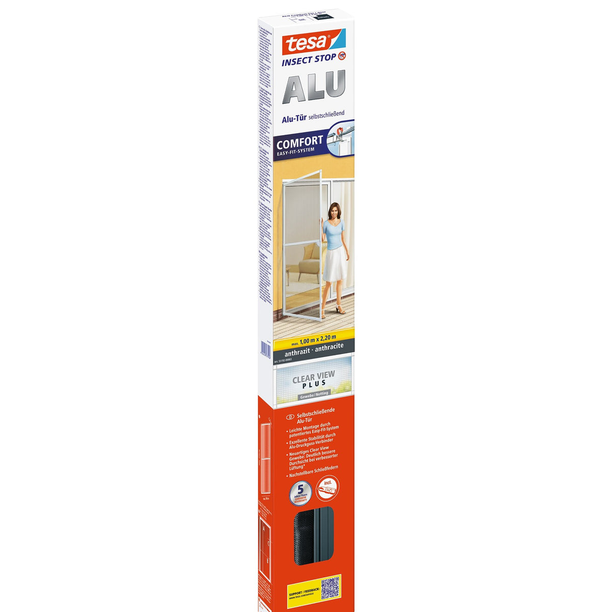 tesa ALU Comfort TÜREN alumiinikehys, antrasiitti, 100 x 220 cm