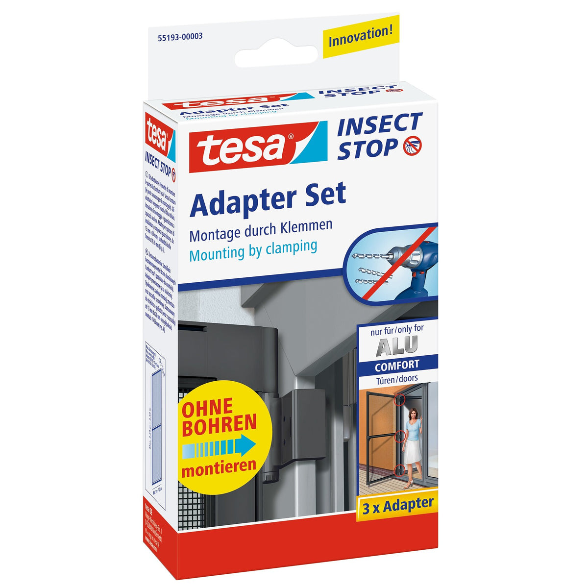 tesa ALU Comfort Adapter-Set schwarz