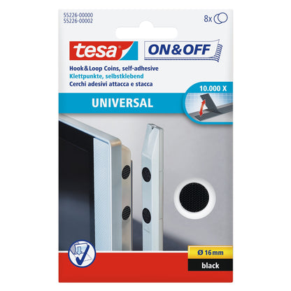 tesa On & Off Klettpunkte zum Aufkleben schwarz