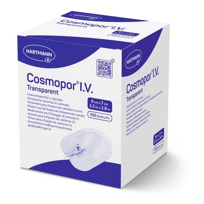 Cosmopor I.V. P100 läpinäkyvä 9x7cm steriili | Pakkaus (100 kpl)