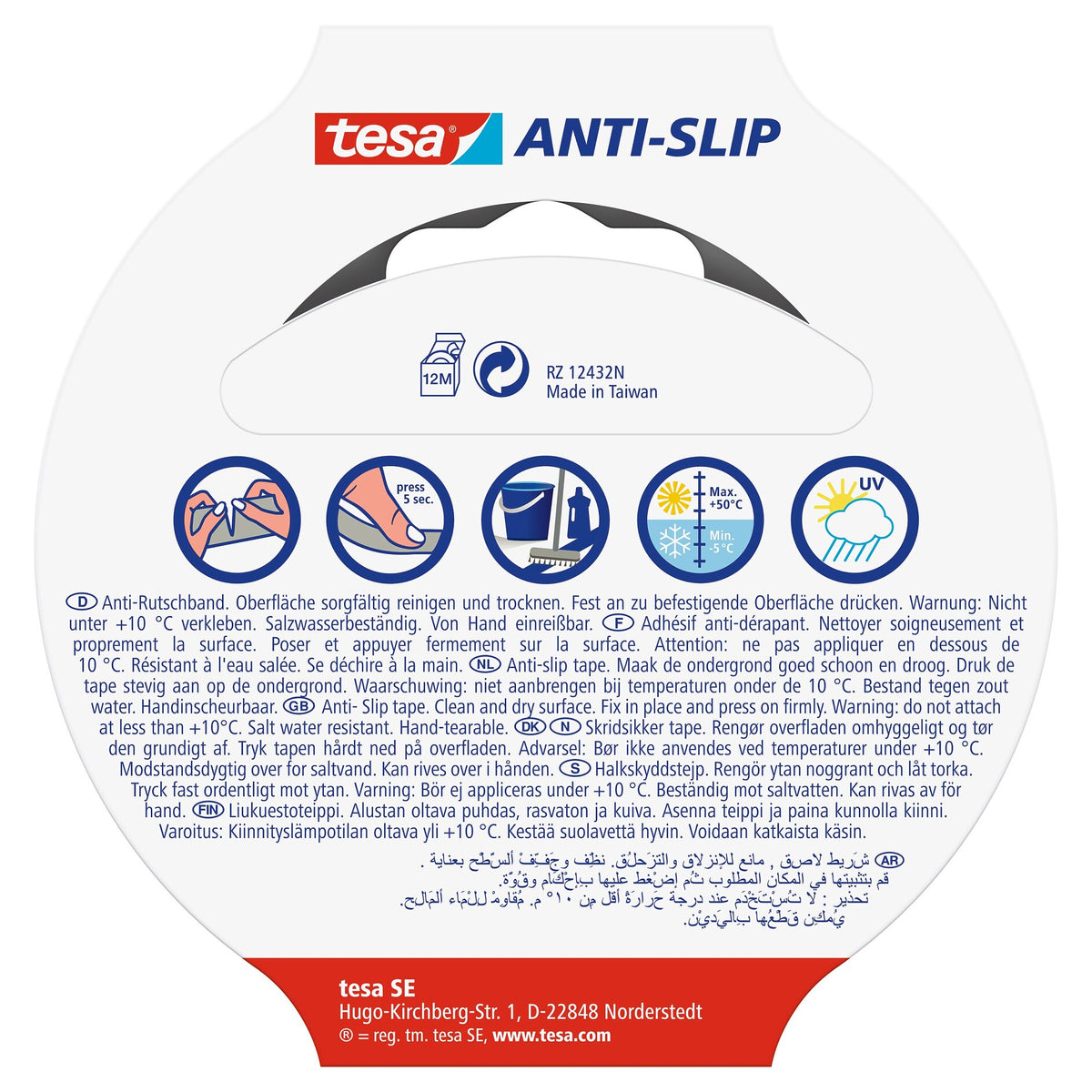 tesa Anti-Rutschband schwarz, 5 m x 25 mm