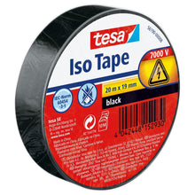 tesa SPVC-eristysnauha, sähköteippi, musta, 20 m x 19 mm