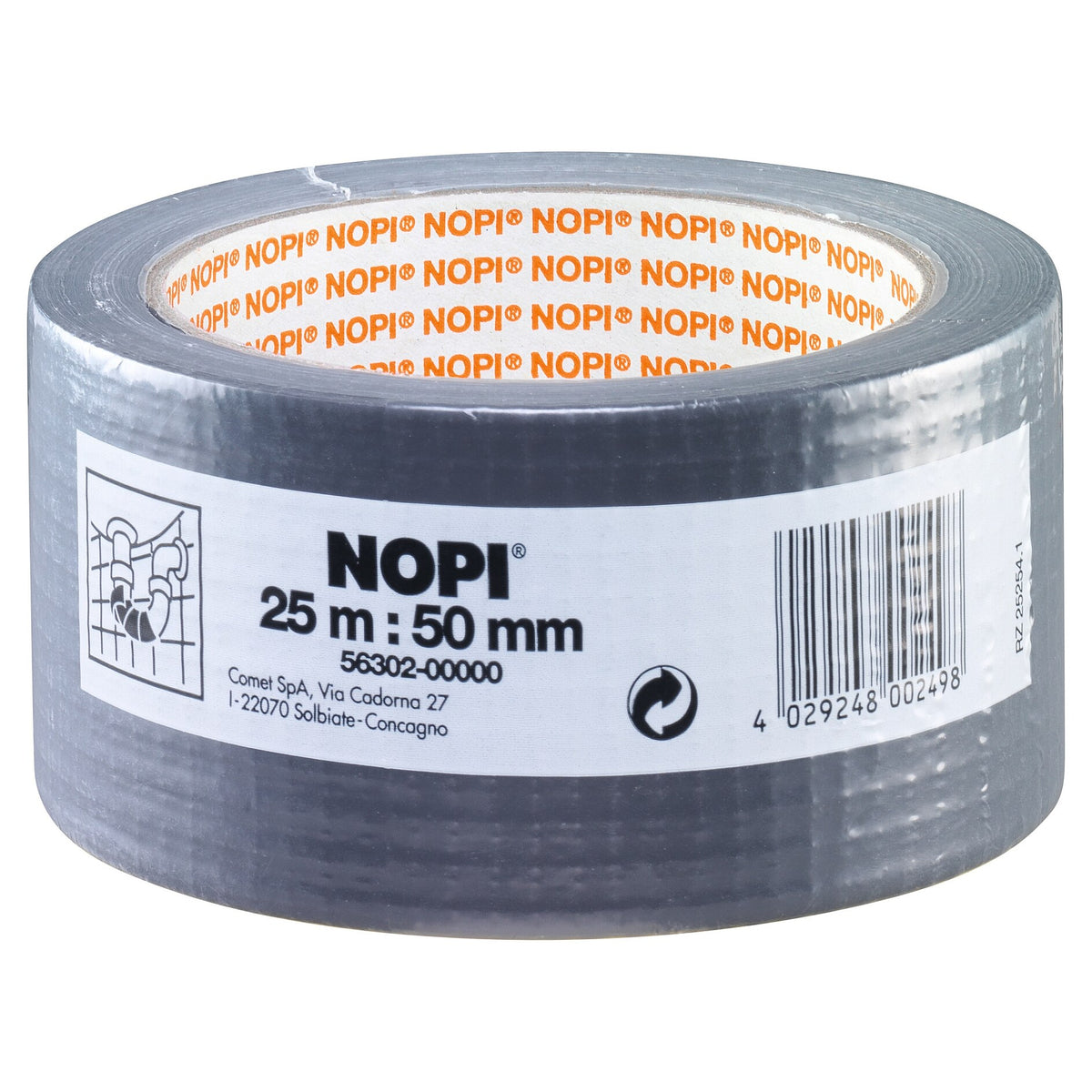 tesa NOPI Gewebeband, silber-grau 25 m x 50 mm