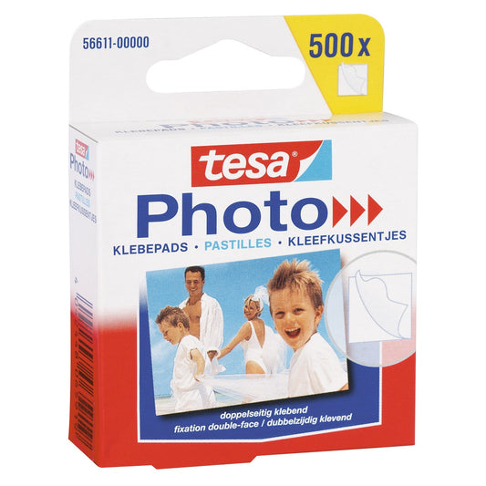 tesa Photo -tarrat, valkoiset, kaksipuolisesti tarttuvat, 500 kpl