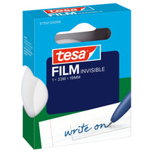 tesafilm 57312 Invisible, ripustettava taitelaatikko, 33 m x 19 mm, mattavalkoinen