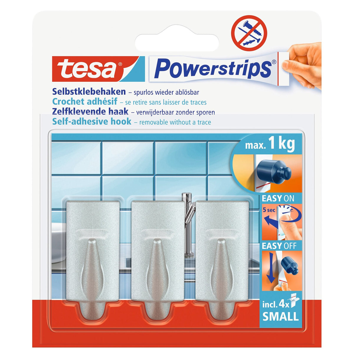 tesa Powerstrips Haken Small Trend mattchrom