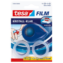 tesafilm 57859 Mini-teippirulla, jossa on 2 rullaa tesafilm Crystal Clear -teippiä, läpinäkyvä